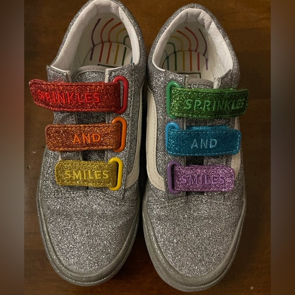 Vans Old Skool Shoes Size 4 Men 5.5 Women Sprinkles & Smiles Flour Shop Silver. - Picture 1 of 8